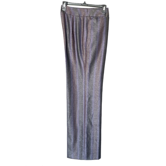 Escada Wide Leg Gray/Purple Pinstripe Silk/Wool Slacks Size 40/4 - Picture 3 of 9
